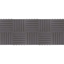 vidaXL Terras Tegel 10 pcs Grijs 30 x 30 cm Acacia Hardhout
