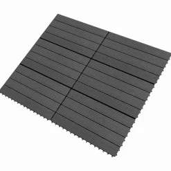vidaXL Terras Tegel 6 pcs Zwart 60 x 30 cm WPC
