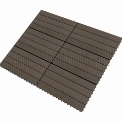 vidaXL Terras Tegel 6 pcs Donkerbruin 60 x 30 cm WPC