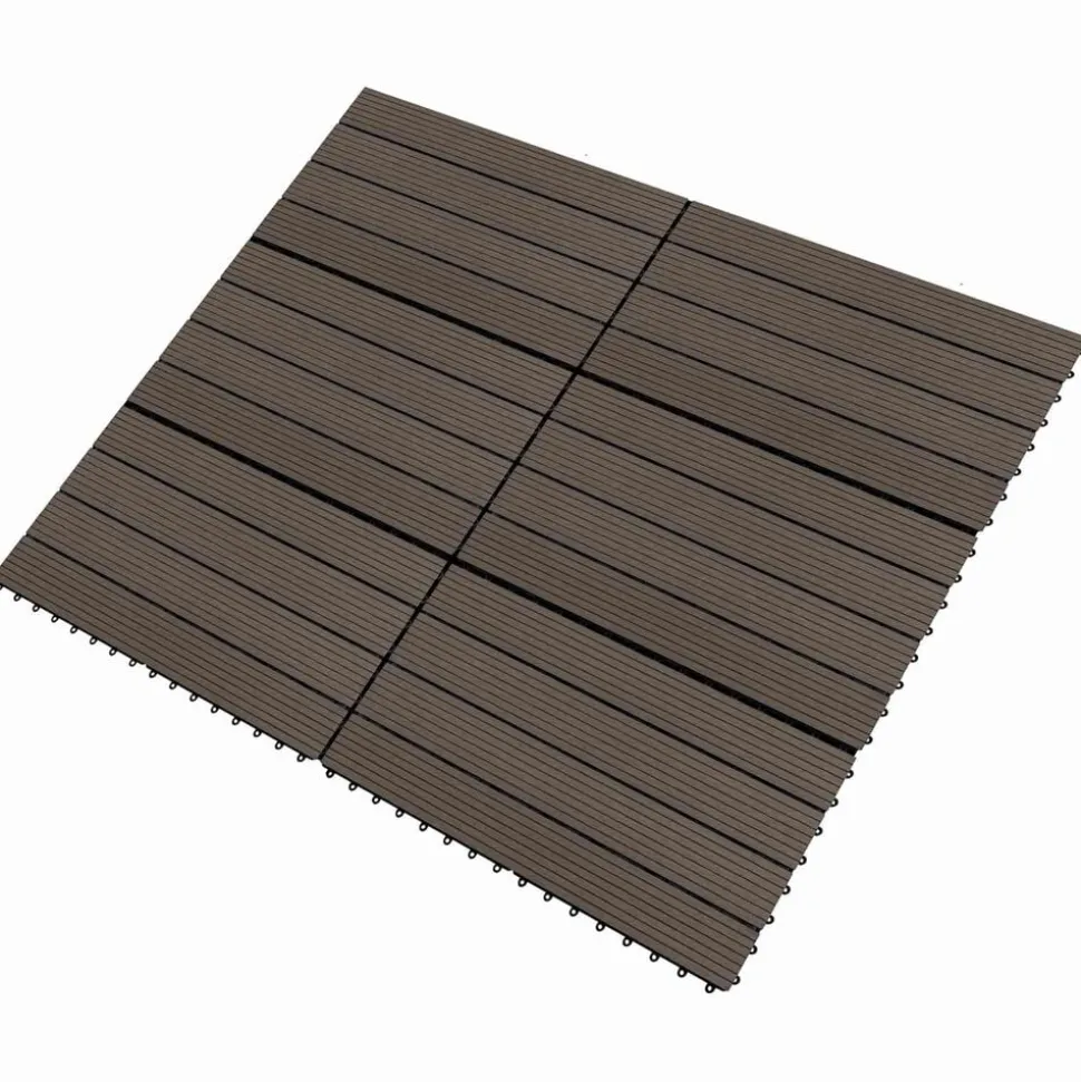 vidaXL Terras Tegel 6 pcs Donkerbruin 60 x 30 cm WPC