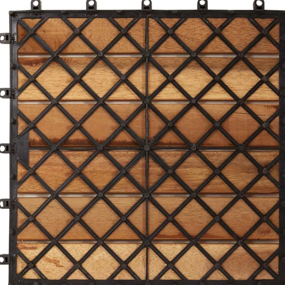 vidaXL Terras Tegel 10 pcs Bruin 30 x 30 cm Acacia Hardhout