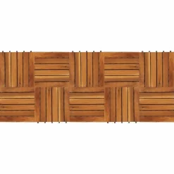 vidaXL Terras Tegel 10 pcs Bruin 30 x 30 cm Acacia Hardhout
