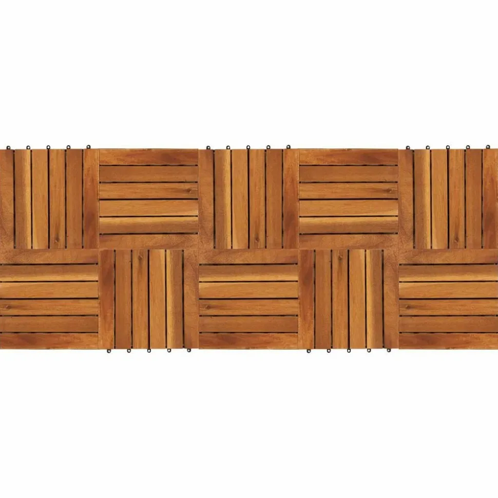 vidaXL Terras Tegel 10 pcs Bruin 30 x 30 cm Acacia Hardhout