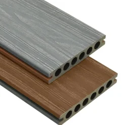 vidaXL Terrasplanken met accessoires 10 m² 2,2 m HKC bruin en grijs