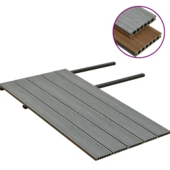 vidaXL Terrasplanken met accessoires 10 m² 2,2 m HKC bruin en grijs