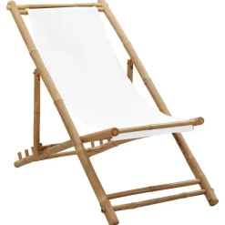 vidaXL Terrasstoel bamboe en canvas