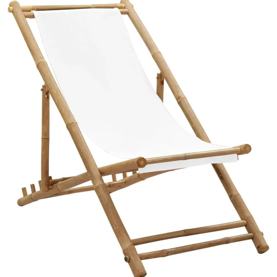 vidaXL Terrasstoel bamboe en canvas