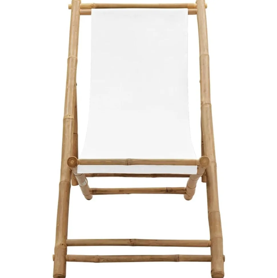 vidaXL Terrasstoel bamboe en canvas