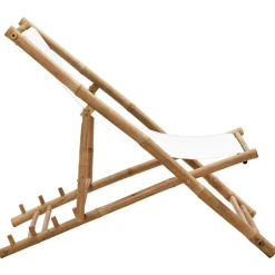 vidaXL Terrasstoel bamboe en canvas