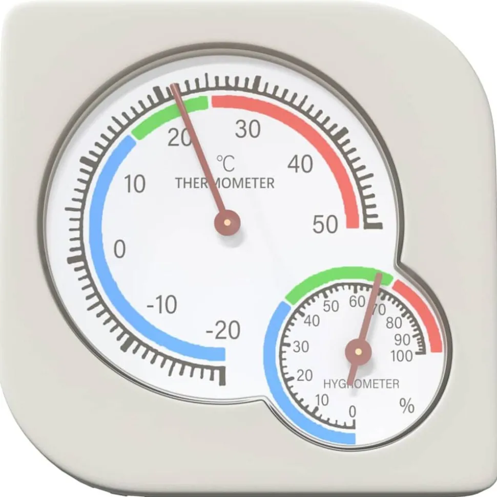 vidaXL Thermo Hygrometer Wit 7,5 x 7,5 x 1,2 cm ABS