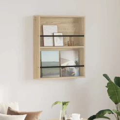 vidaXL Tijdschrift Rek Sonoma Eiken 60 x 12 x 70 cm Bewerkt hout