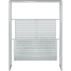 vidaXL Tijdschriftenrek 35x15x45 cm staal zilverkleurig