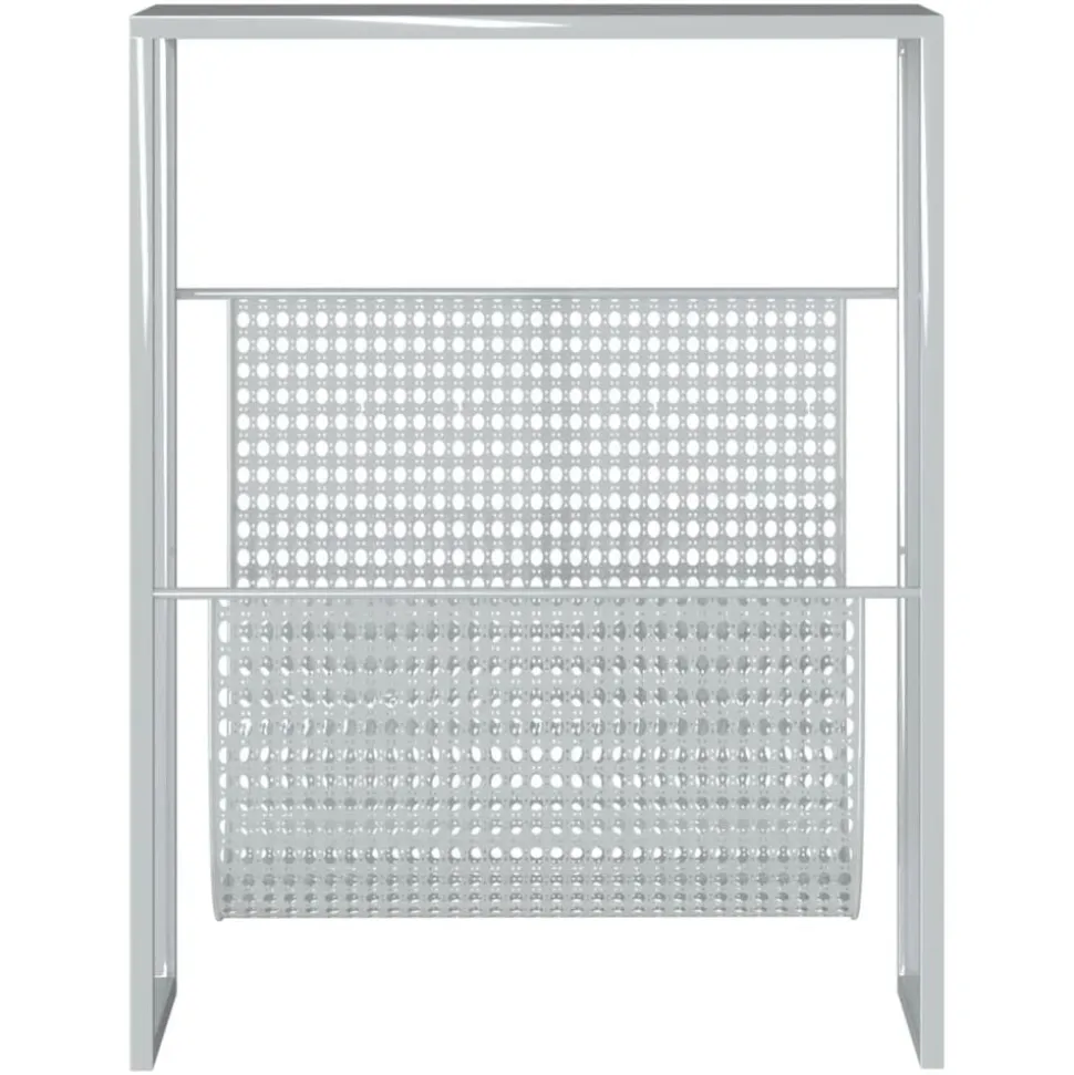 vidaXL Tijdschriftenrek 35x15x45 cm staal zilverkleurig