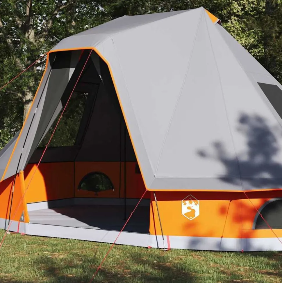 vidaXL Tipi Tent met dak Grijs en Oranje 466 x 310 x 240 cm taft