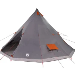 vidaXL Tipi Tent met dak Grijs en Oranje 560 x 560 x 300 cm taft