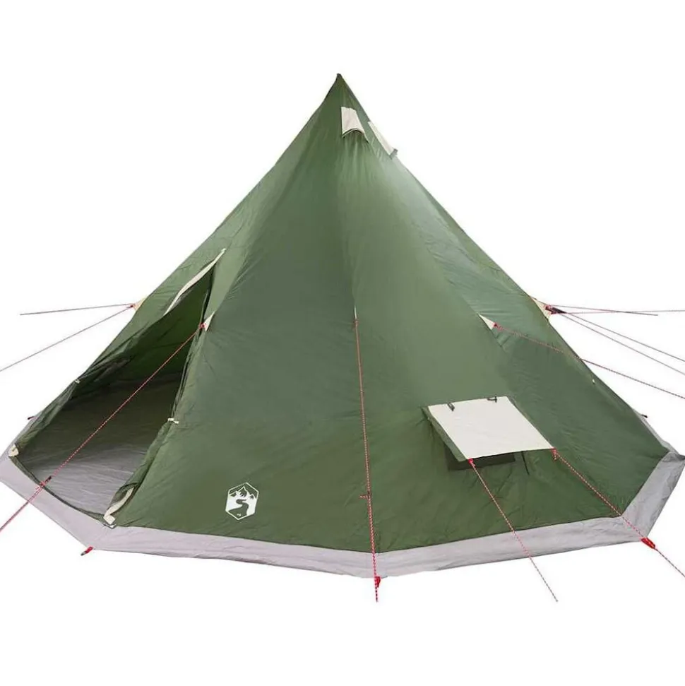 vidaXL Tipi Tent met dak met opslag Groen 560 x 560 x 300 cm taft