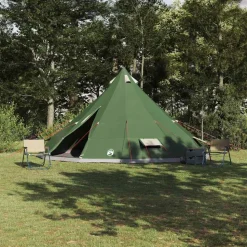 vidaXL Tipi Tent met dak met opslag Groen 560 x 560 x 300 cm taft