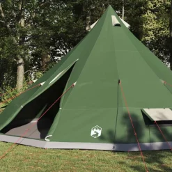 vidaXL Tipi Tent met dak met opslag Groen 560 x 560 x 300 cm taft