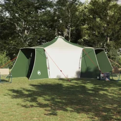 vidaXL Tipi Tent met dak met opslag Groen 492 x 492 x 275 cm taft