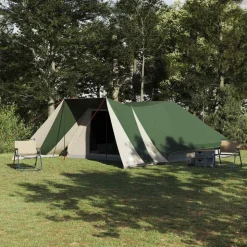 vidaXL Tipi Tent met dak met opslag Groen 660 x 456 x 200 cm taft