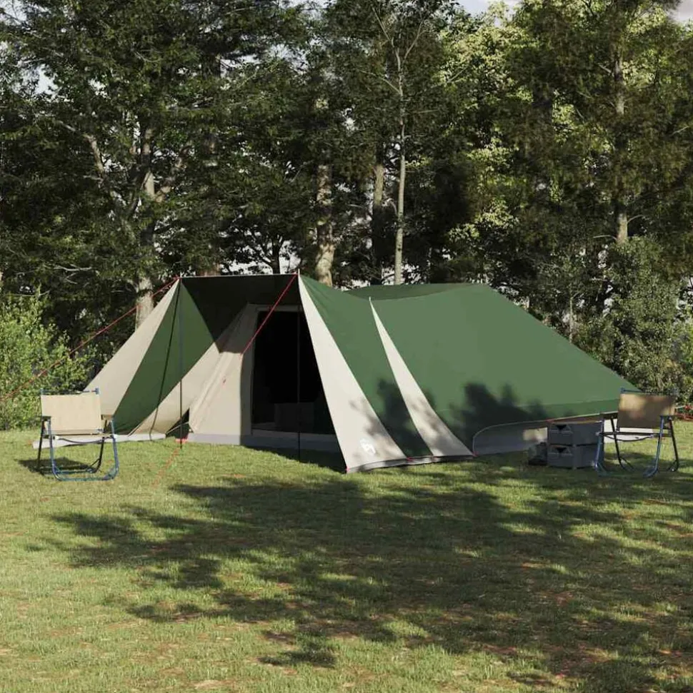 vidaXL Tipi Tent met dak met opslag Groen 660 x 456 x 200 cm taft