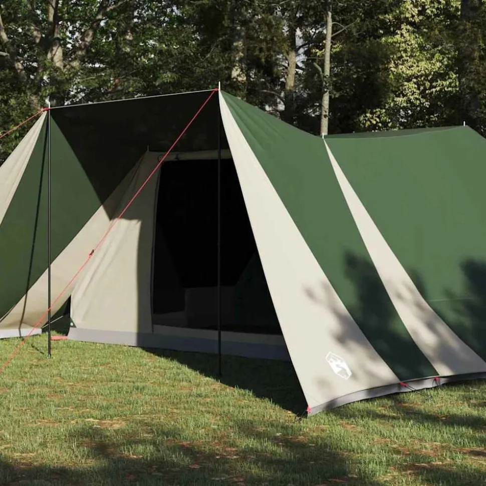 vidaXL Tipi Tent met dak met opslag Groen 660 x 456 x 200 cm taft