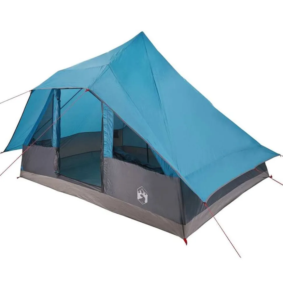 vidaXL Tipi Tent met dak met opslag Blauw 364 x 281 x 257 cm taft