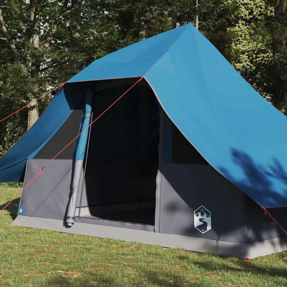 vidaXL Tipi Tent met dak met opslag Blauw 364 x 281 x 257 cm taft