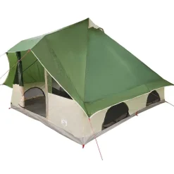 vidaXL Tipi Tent met dak met opslag Groen 358 x 296 x 258 cm taft