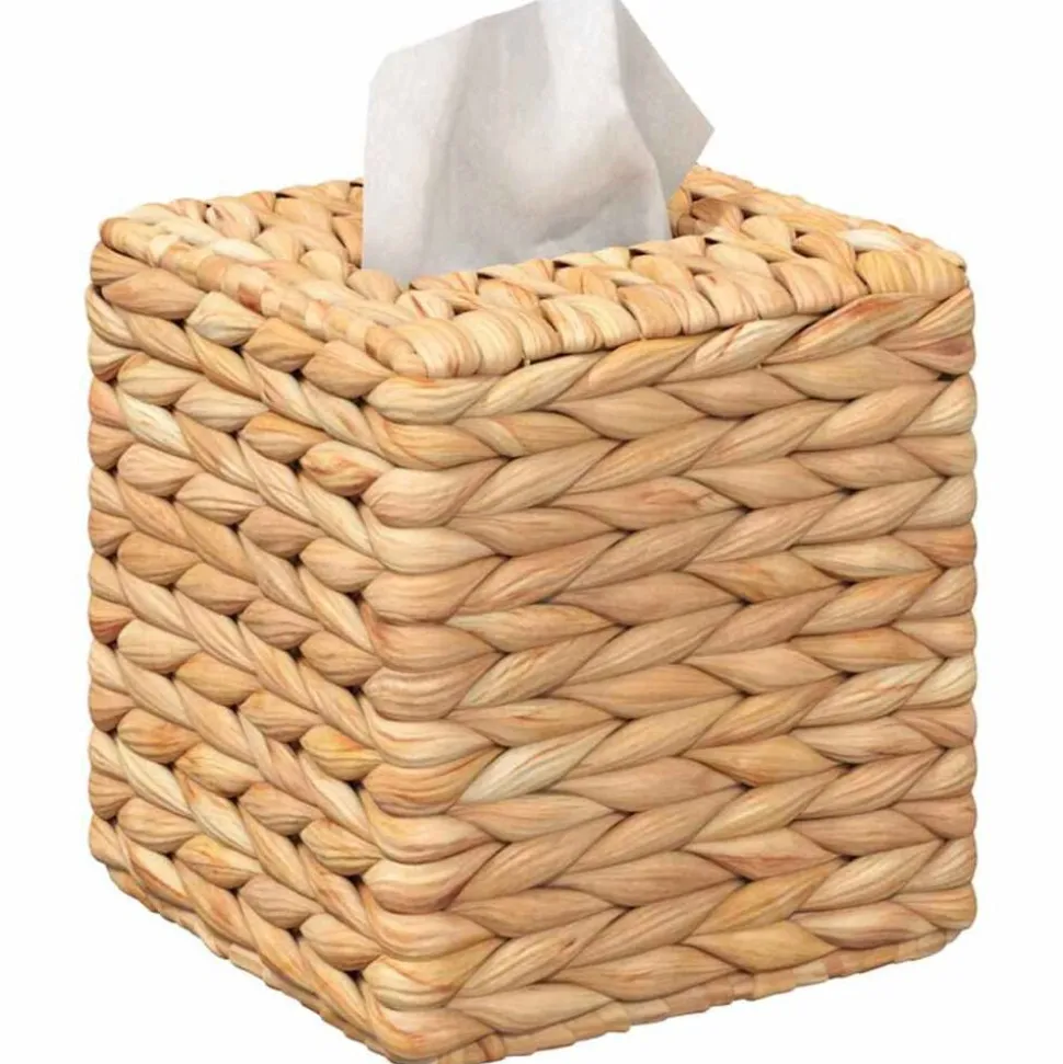 vidaXL Tissueboxhoezen 2 pcs Waterhyacint 14,5 x 14,5 x 15 cm Naturel