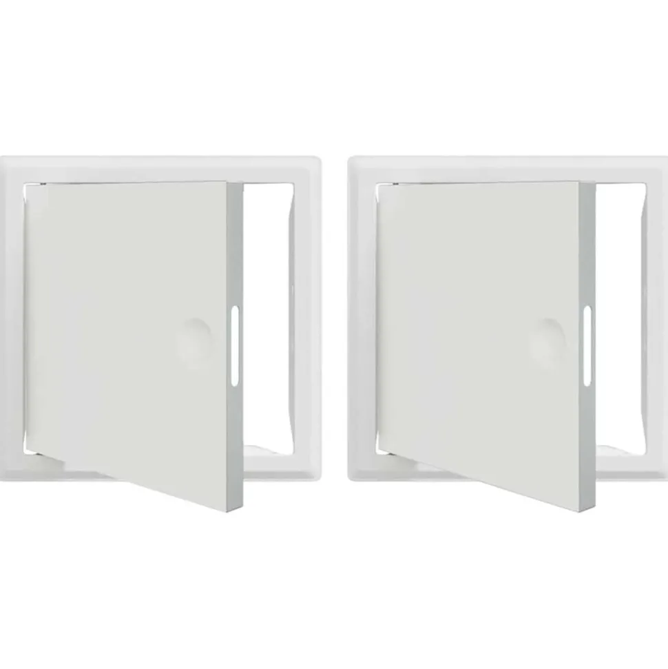 vidaXL Toegangs paneel 2 pcs Wit 23 x 23 x 3 cm Staal