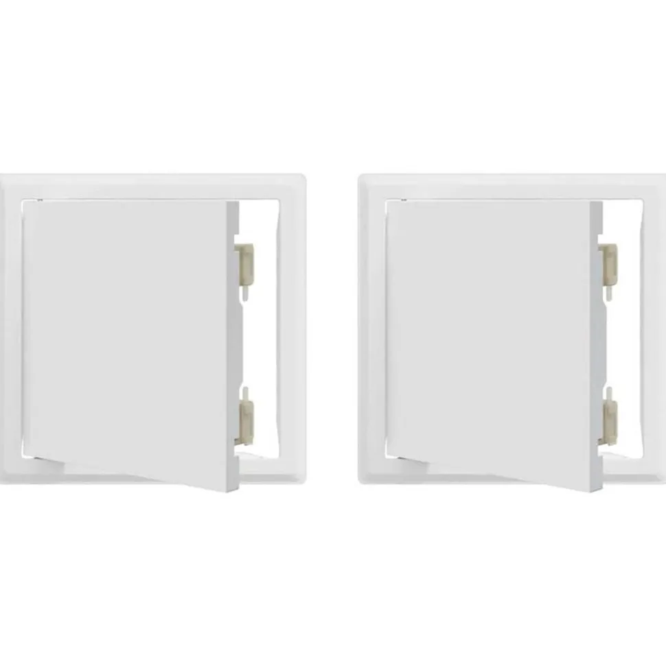 vidaXL Toegangs paneel 2 pcs Wit 23 x 23 x 3 cm Staal