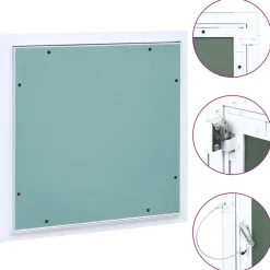 vidaXL Toegangspaneel met aluminium frame en gipsplaat 200x200 mm