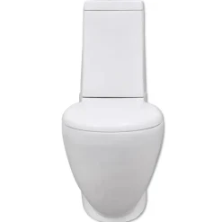 vidaXL Toilet- en bidetset keramiek wit