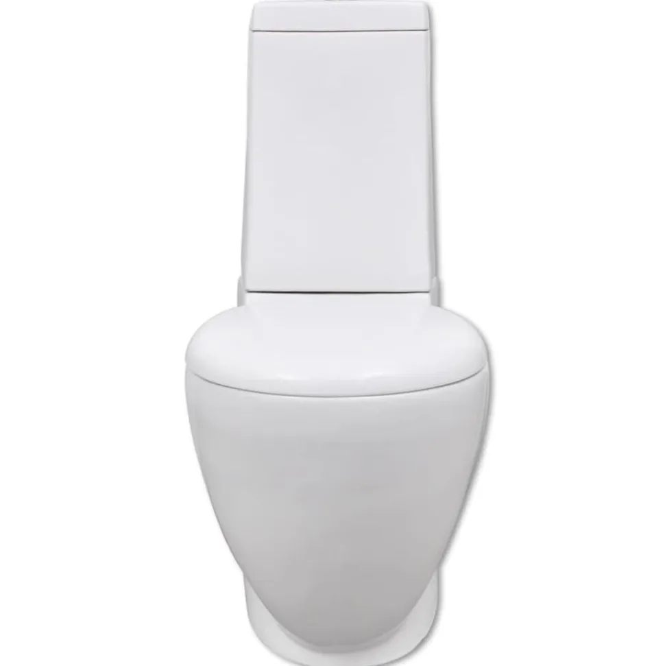 vidaXL Toilet- en bidetset keramiek wit