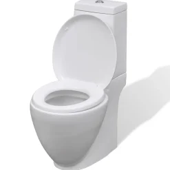 vidaXL Toilet- en bidetset keramiek wit