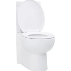 vidaXL Toilet hoekmodel keramisch wit