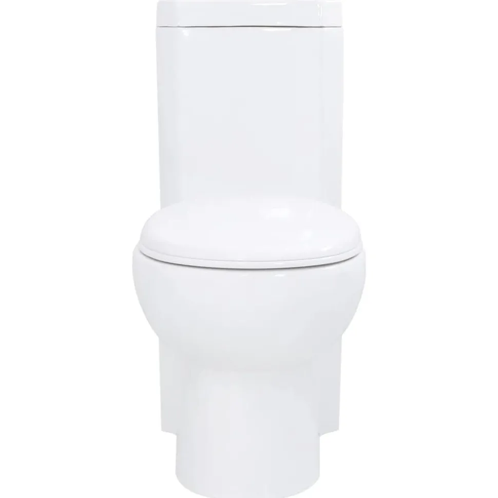vidaXL Toilet hoekmodel keramisch wit