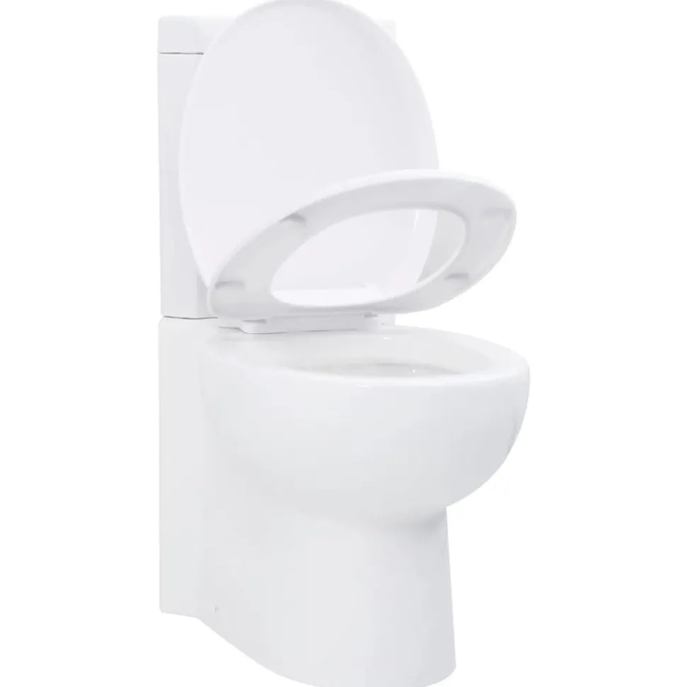 vidaXL Toilet hoekmodel keramisch wit