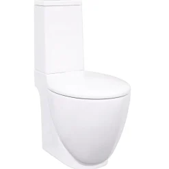 vidaXL Toilet met afvoer achter keramiek wit