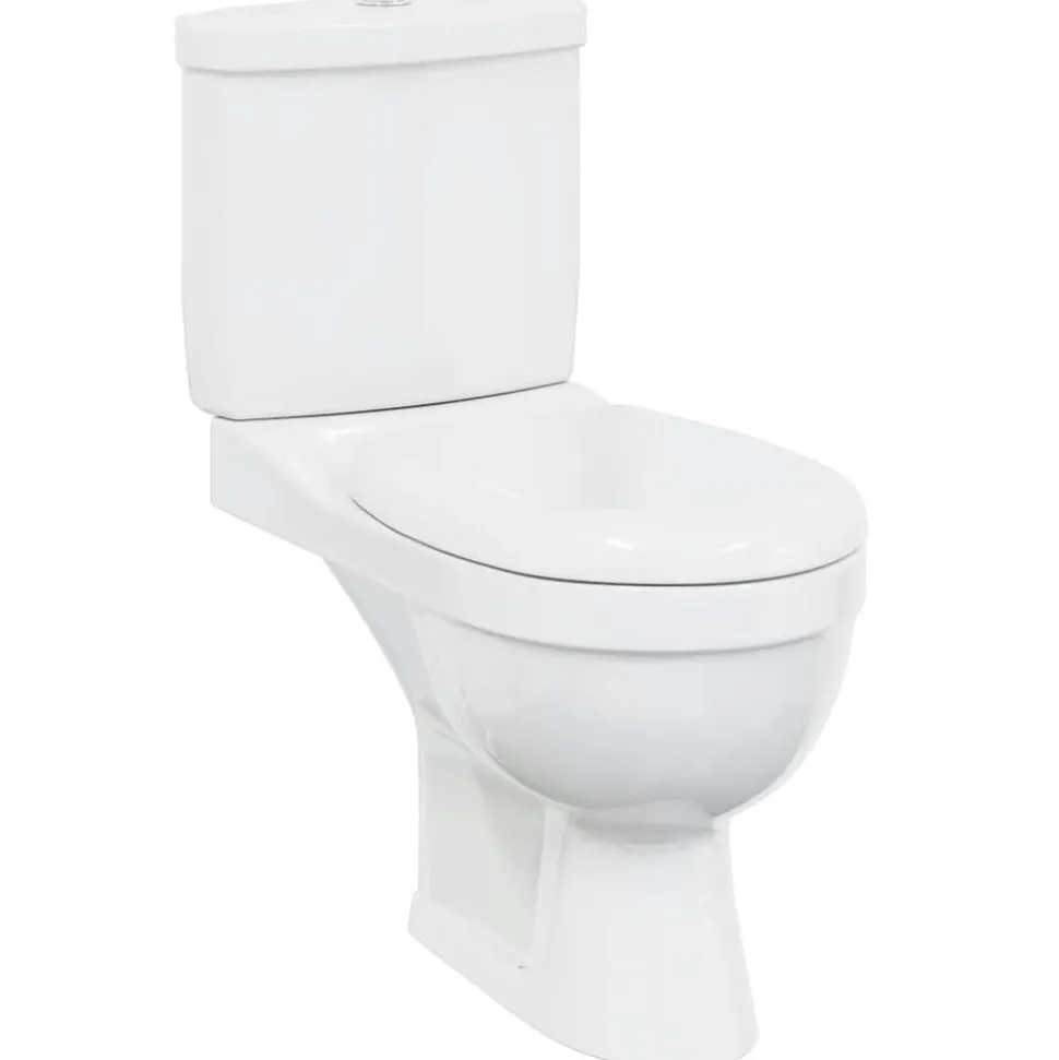 vidaXL Toilet met stortbak wit