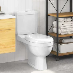 vidaXL Toilet met stortbak wit