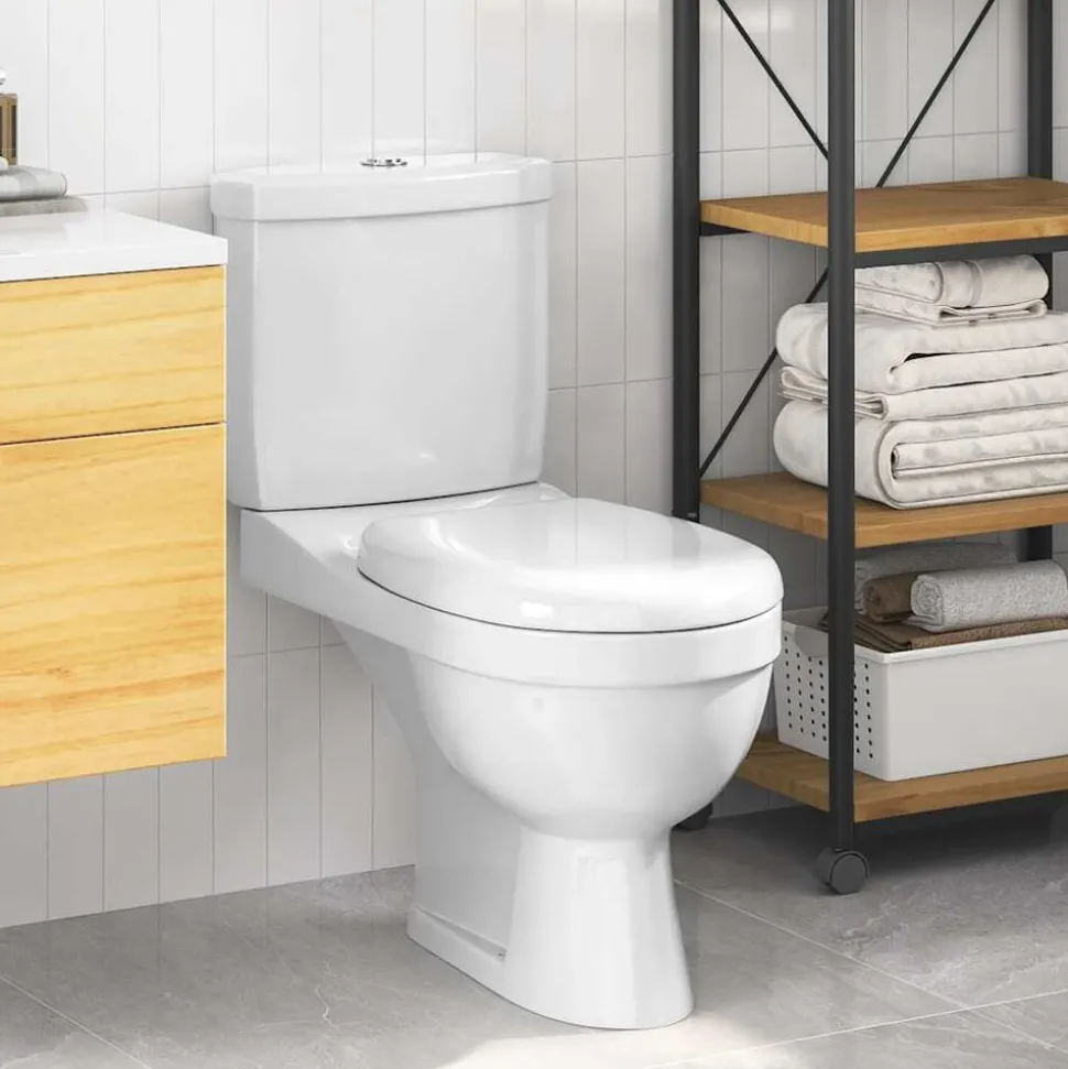 vidaXL Toilet met stortbak wit