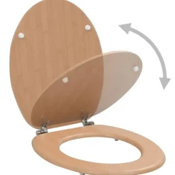 vidaXL Toiletbril met deksel bamboe MDF