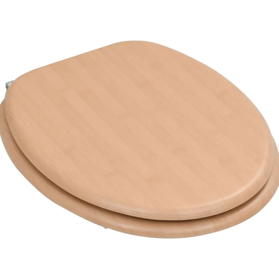 vidaXL Toiletbril met deksel bamboe MDF