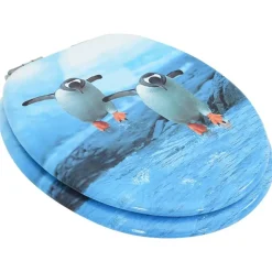 vidaXL Toiletbril met soft-close deksel pinguïn MDF