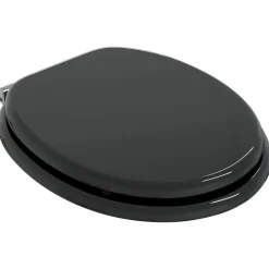 vidaXL Toiletbril met soft-closedeksel 2 st MDF zwart