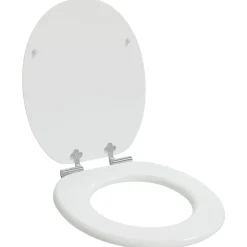 vidaXL Toiletbril met soft-closedeksel 2 st MDF wit