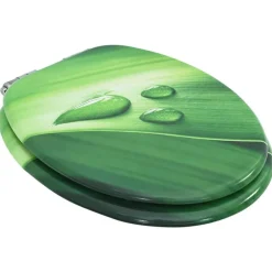 vidaXL Toiletbril met soft-close deksel waterdruppel MDF groen