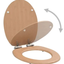 vidaXL Toiletbril met soft-close deksel bamboe MDF